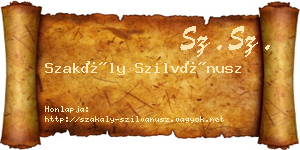 Szakály Szilvánusz névjegykártya